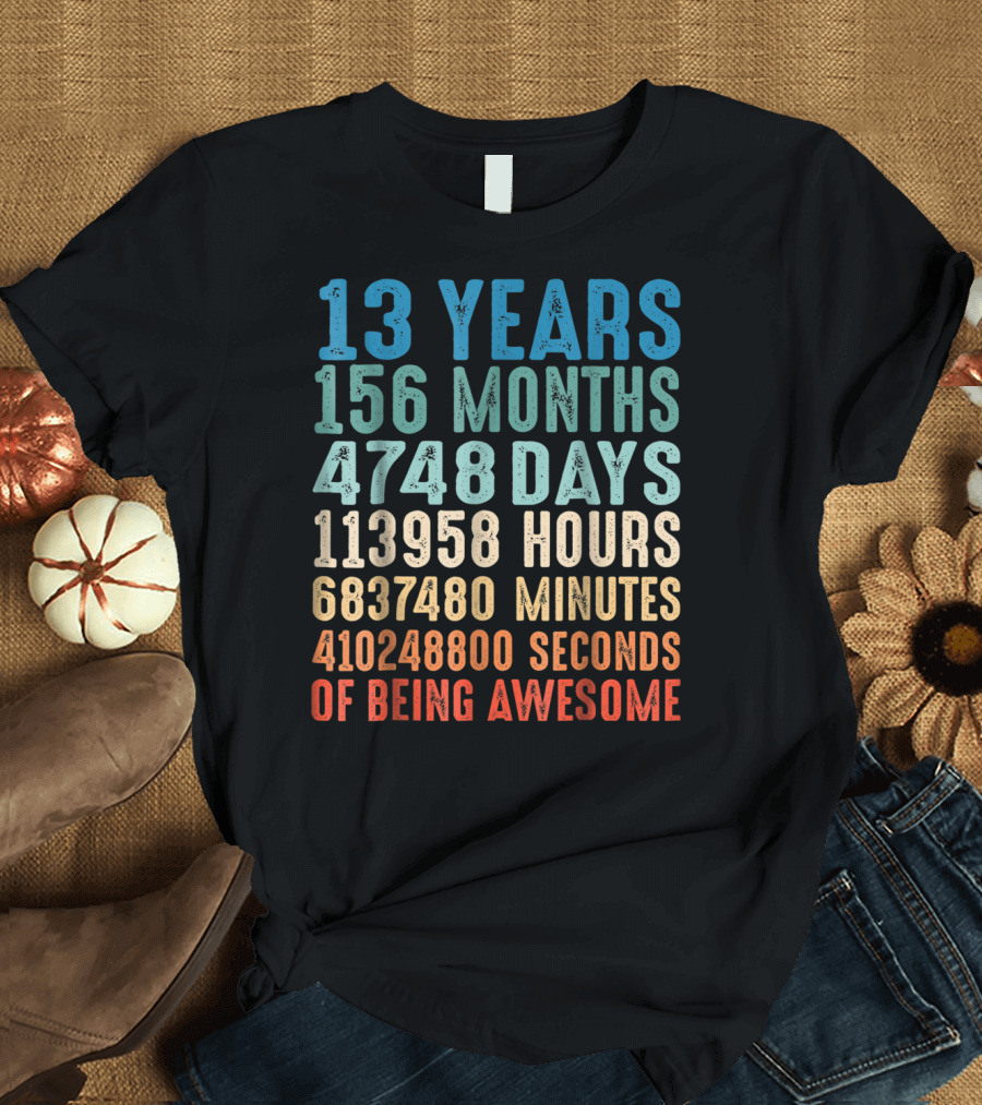 13 Years 156 Months 4748 Days of Being Awesome T-Shirt