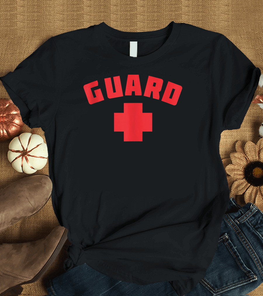 GUARD Red Cross Lifeguard Worker Uniform T-Shirt