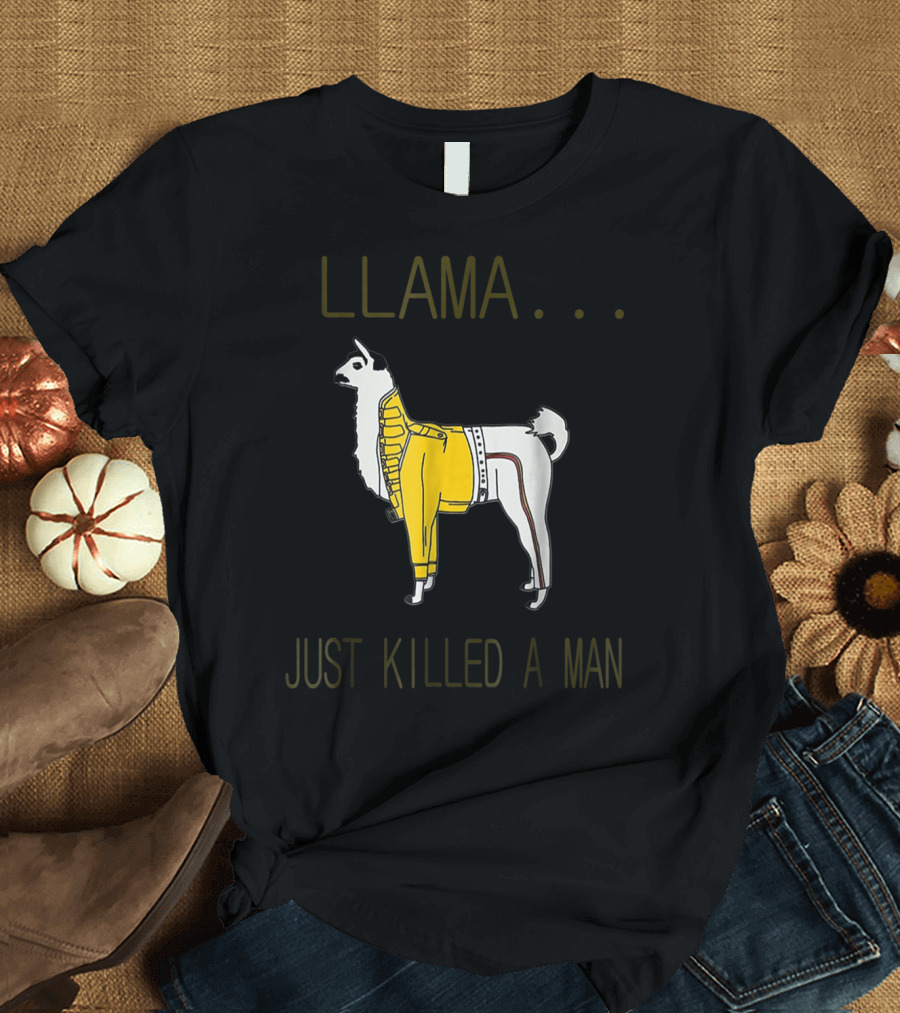 Llama Just Killed a Man Yellow Jacket Iconic Pose T-Shirt