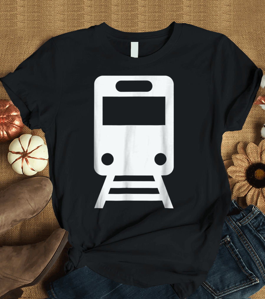 Train Symbol Icon in White T-Shirt