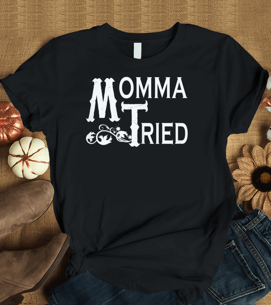 Momma Tried Western Floral Typography T-Shirt