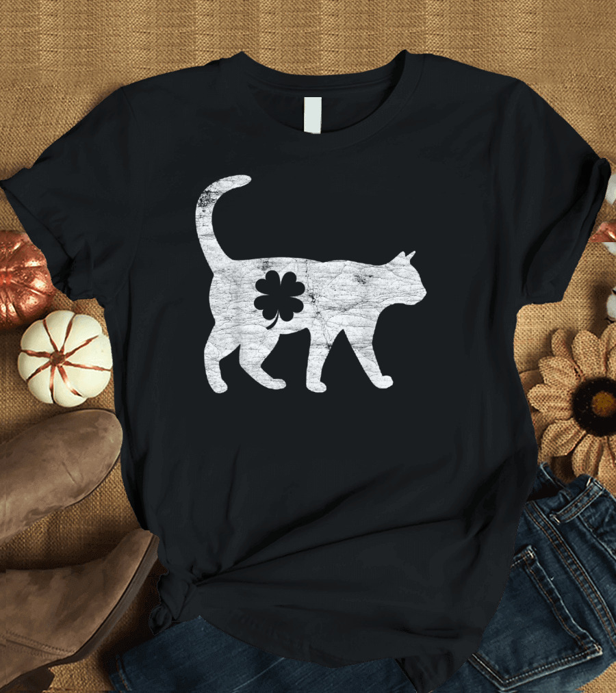 Funny Cat Irish Shamrock St Patrick's Day Costume T-Shirt