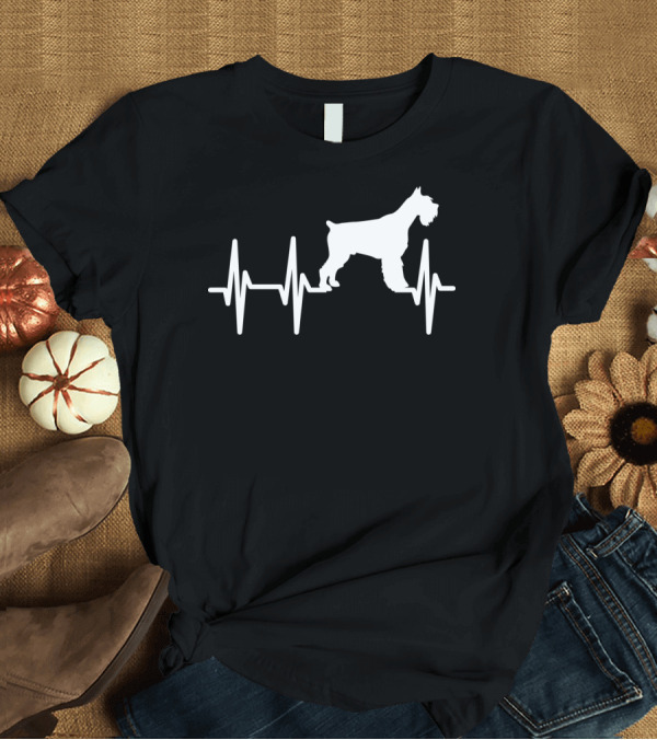 T-Shirt: Giant Schnauzer Heartbeat Dog Pet T-Shirt Giant Schnauzer Heartbeat Dog Pet T-Shirt
