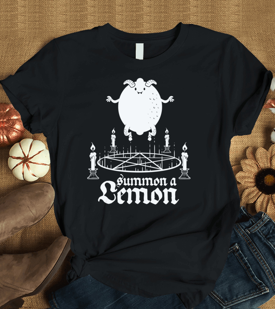 Blackcraft Summon a Lemon Pentagram Candles Funny Demon T-Shirt