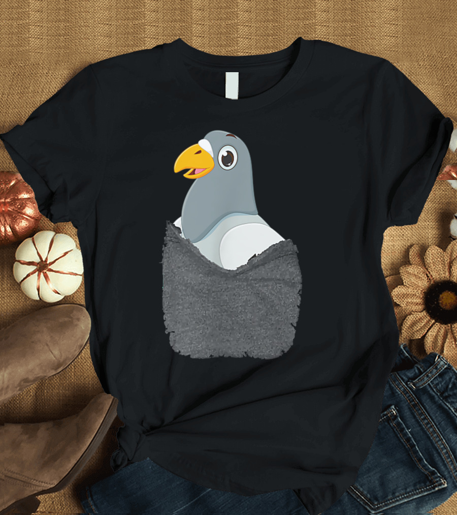 Cute Pigeon In Pocket For Pigeon Lovers T-Shirt