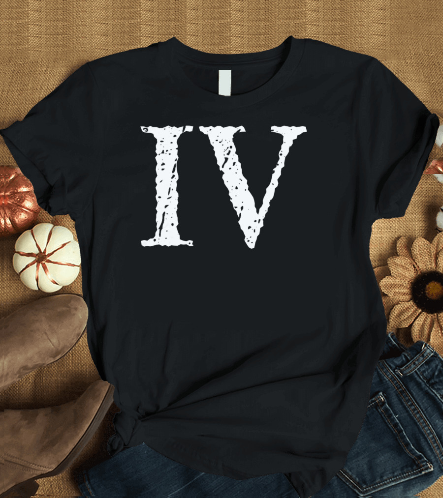 Roman Numeral IV Text T-Shirt