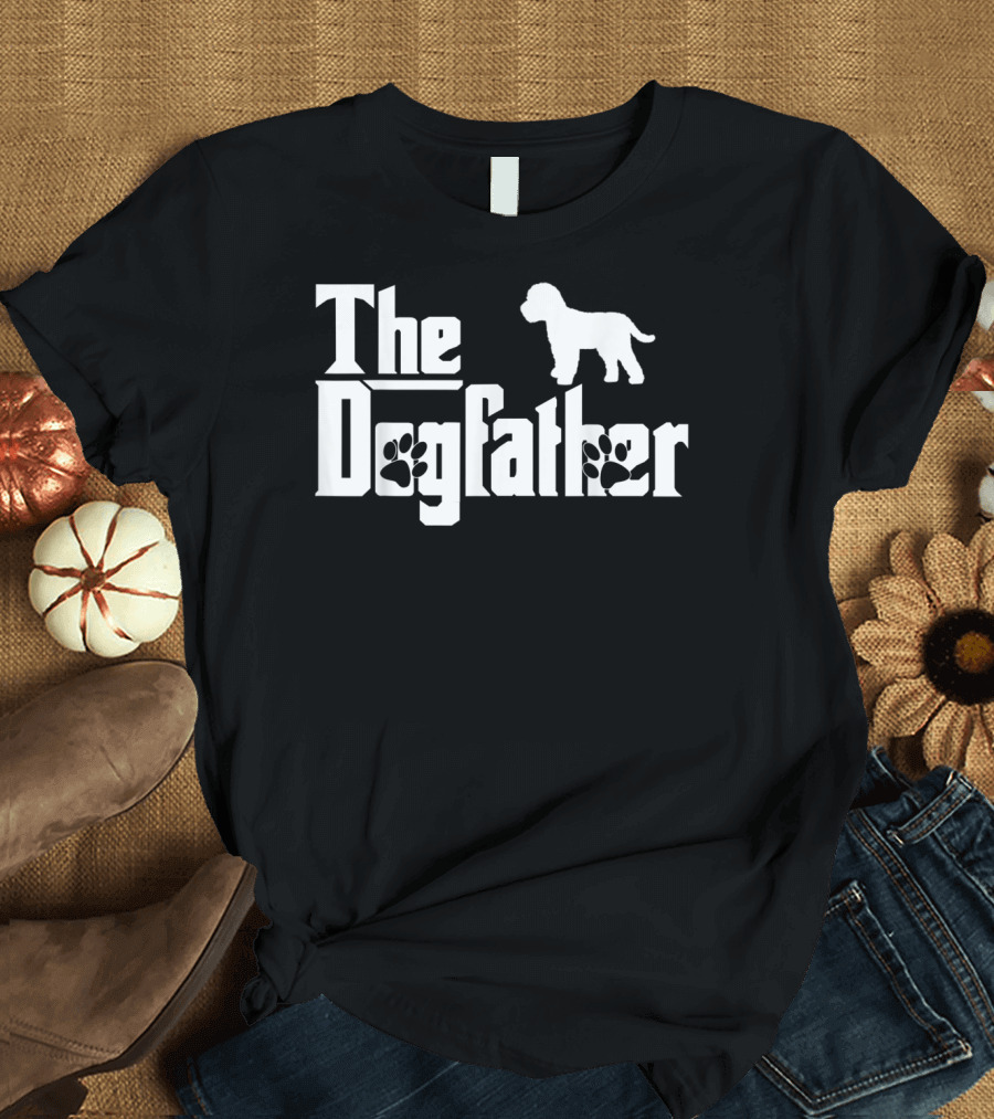 The Dogfather Cockapoo Funny Dog Owner Paw Prints T-Shirt
