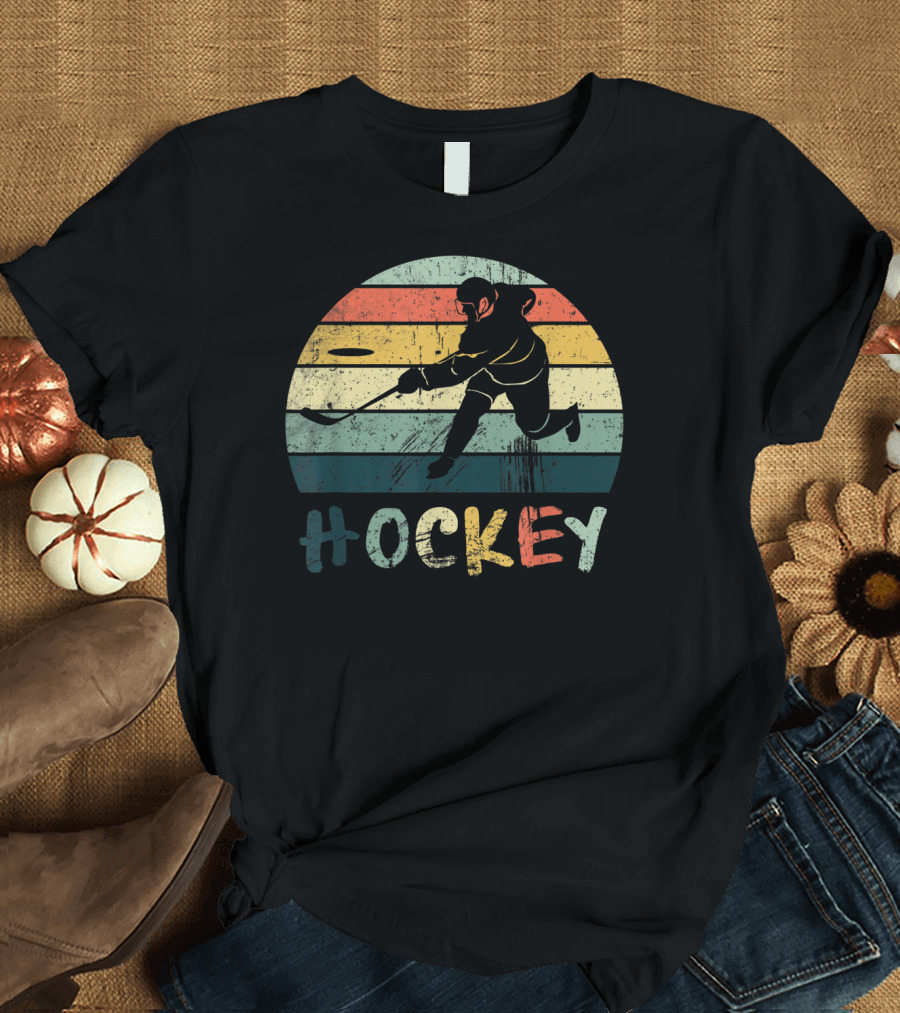 Vintage Hockey Retro Stripes T-Shirt