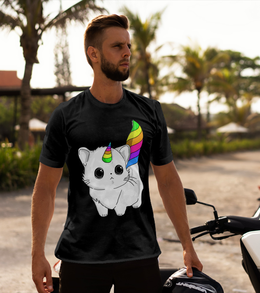 Caticorn Unicorn Rainbow Cat For Girls Boys Adults T-Shirt