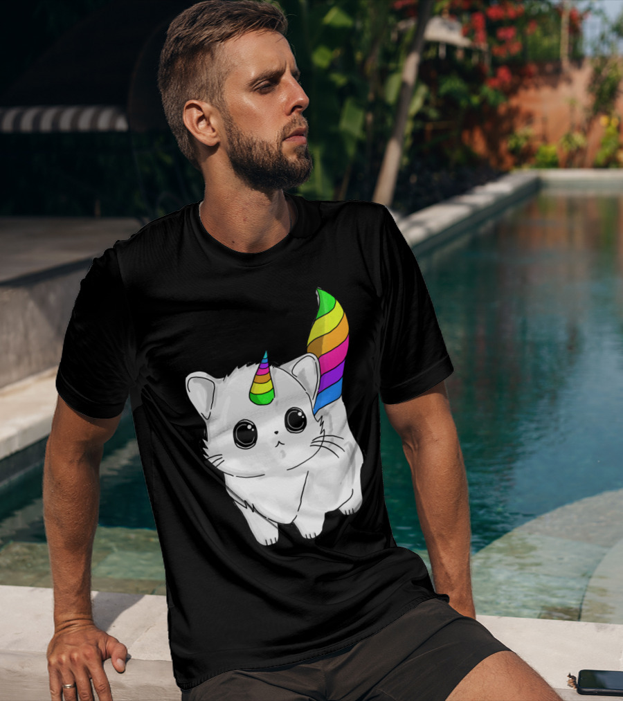 Caticorn Unicorn Rainbow Cat For Girls Boys Adults T-Shirt