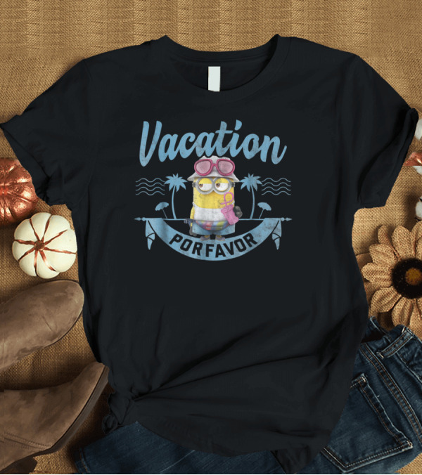 T-Shirt: Despicable Me Minions Vacation Por Favor Tropical Palm Beach Vibes T-Shirt Despicable Me Minions Vacation Por Favor Tropical Palm Beach Vibes T-Shirt
