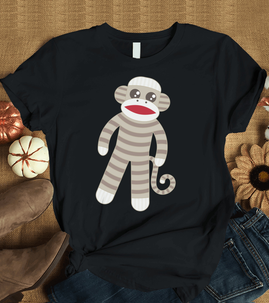 Cute Classic Striped Sock Monkey Toy T-Shirt