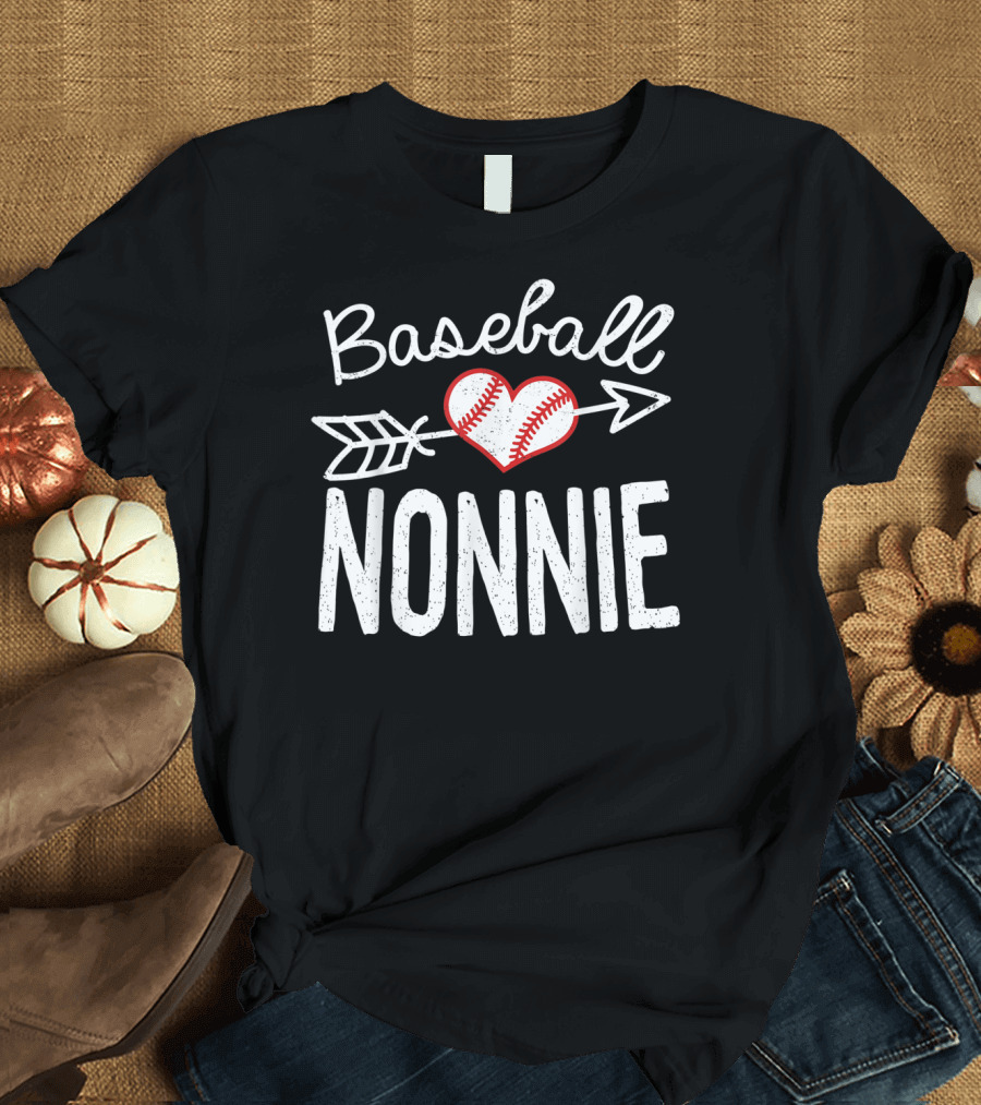 Baseball Nonnie Heart Arrow T-Shirt