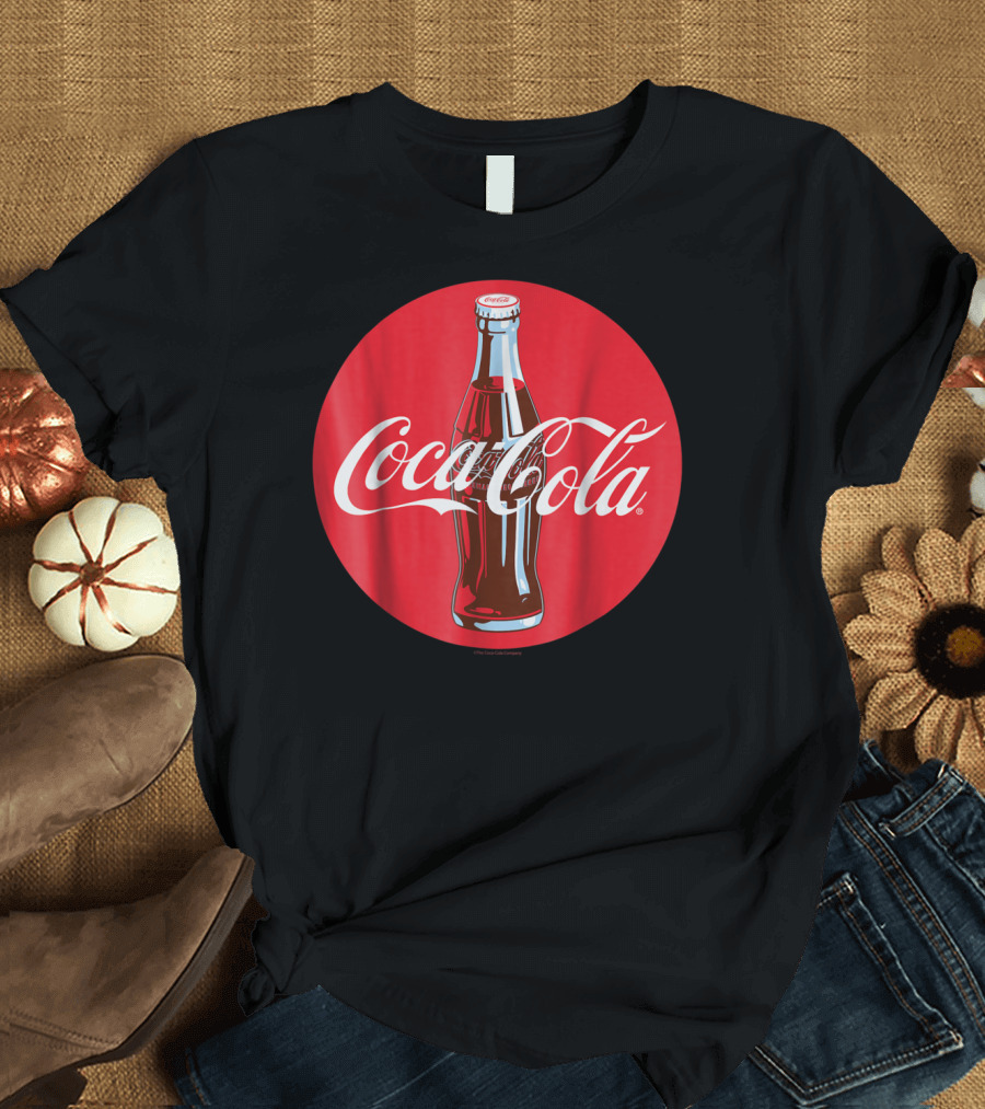 Coca Cola Classic Glass Bottle Red Circle T-Shirt