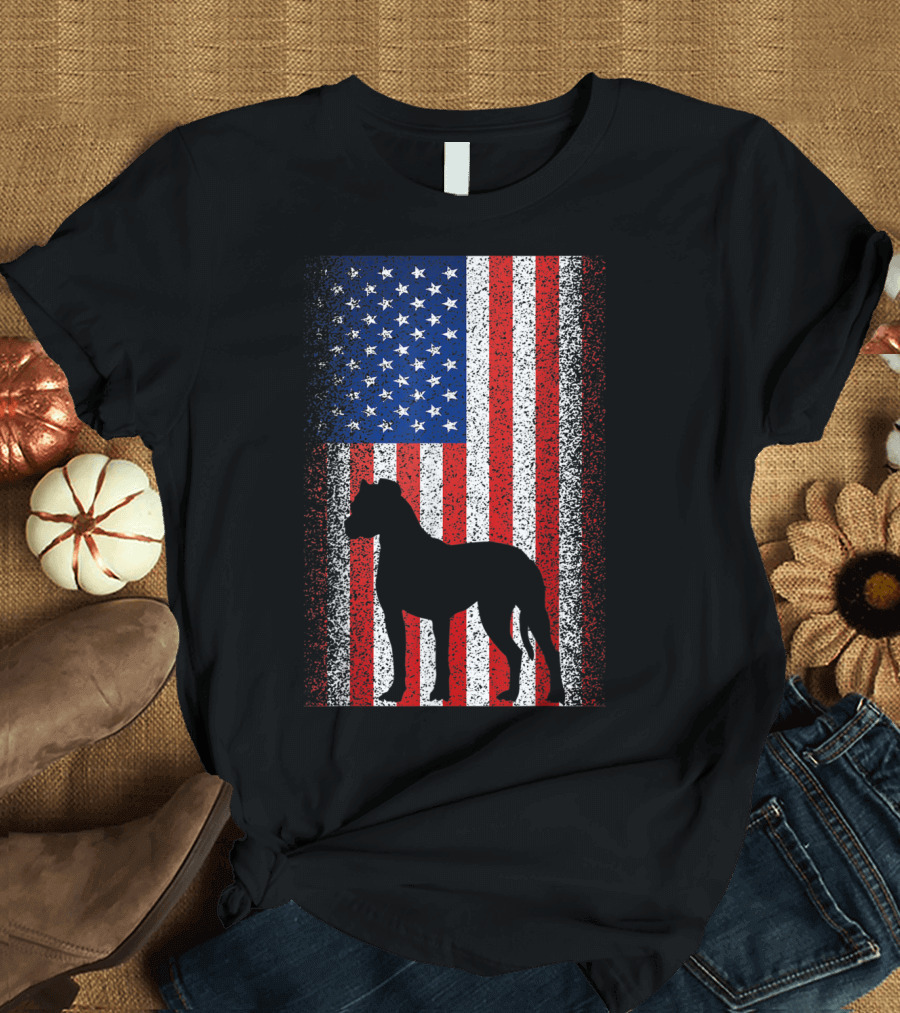American Flag Boxer Dog 4th Of July Celebrations for Dog Lovers T-Shirt