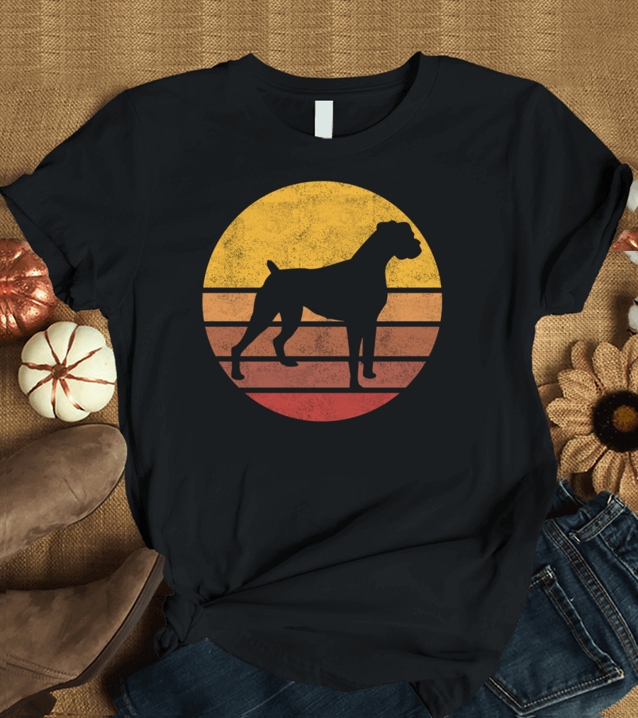 Vintage Sunset Boxer Dog T-Shirt