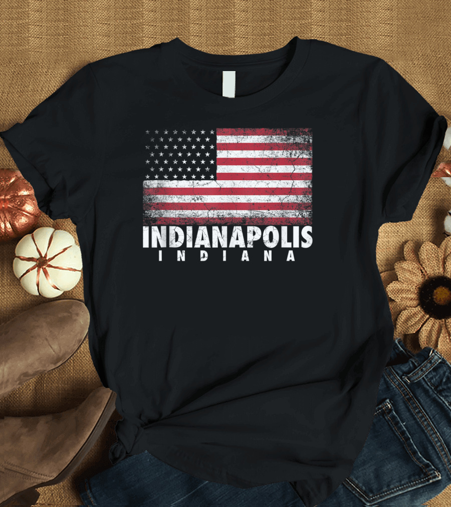 4th of July American Flag Indianapolis Indiana T-Shirt