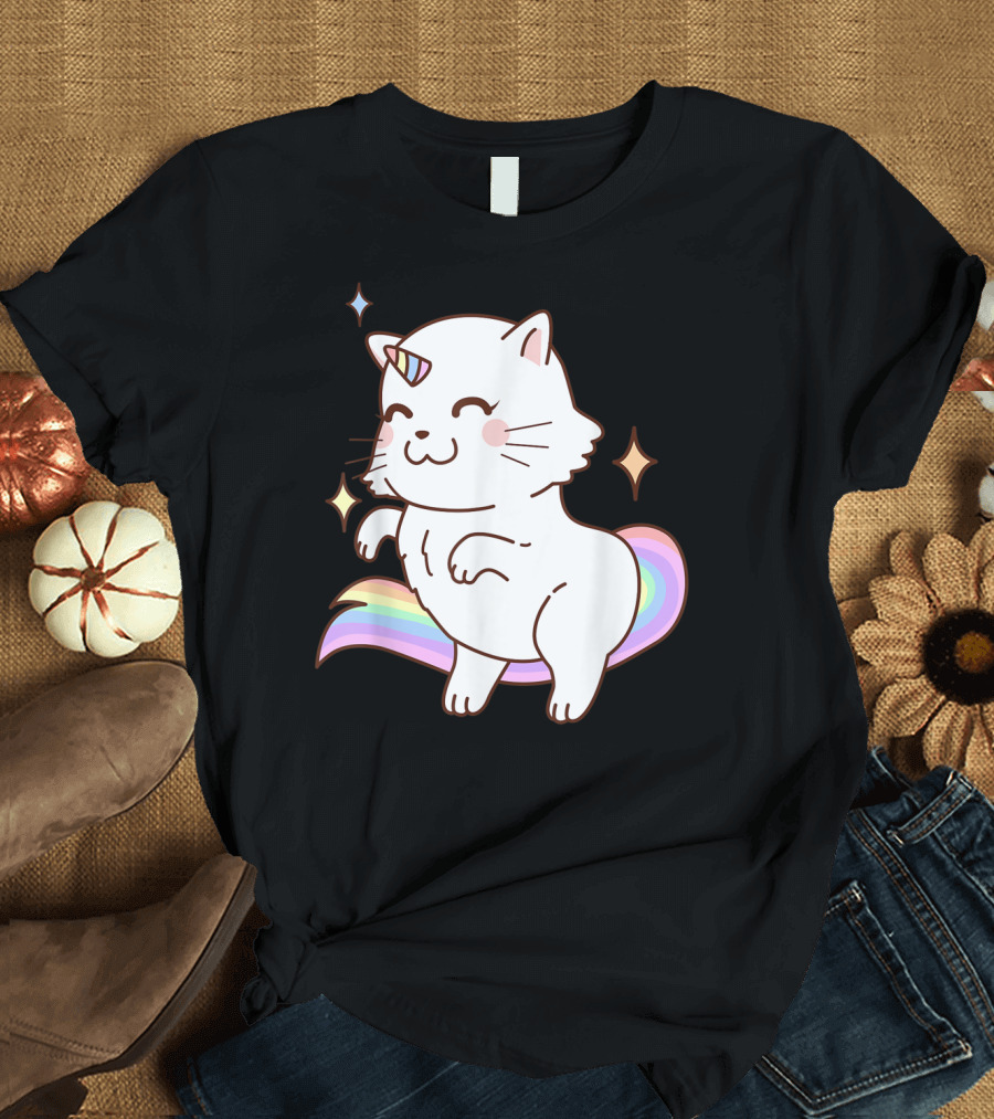 Caticorn Rainbow Cat Kittycorn Unicorn Kawaii Sparkles T-Shirt