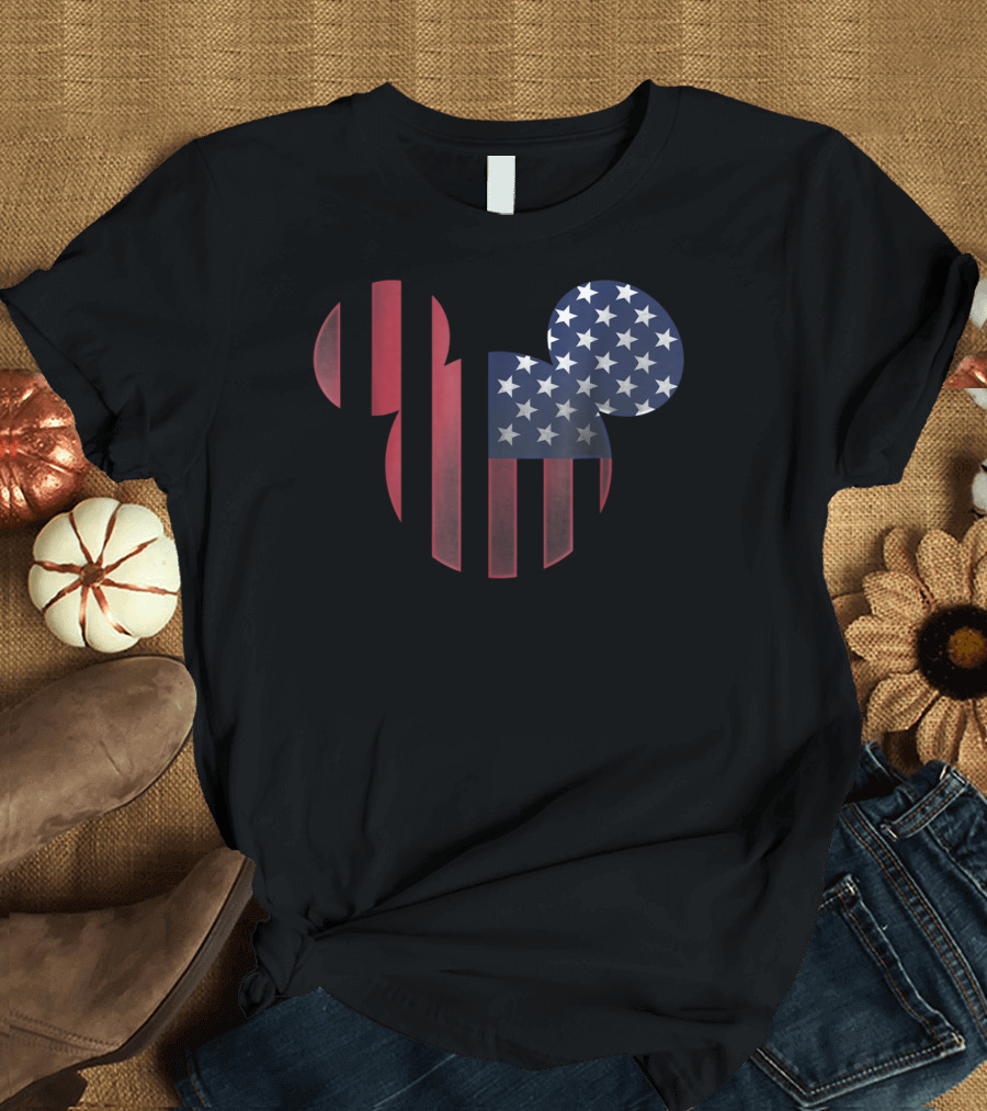 Disney Mickey Mouse Americana Stars and Stripes Ears T-Shirt