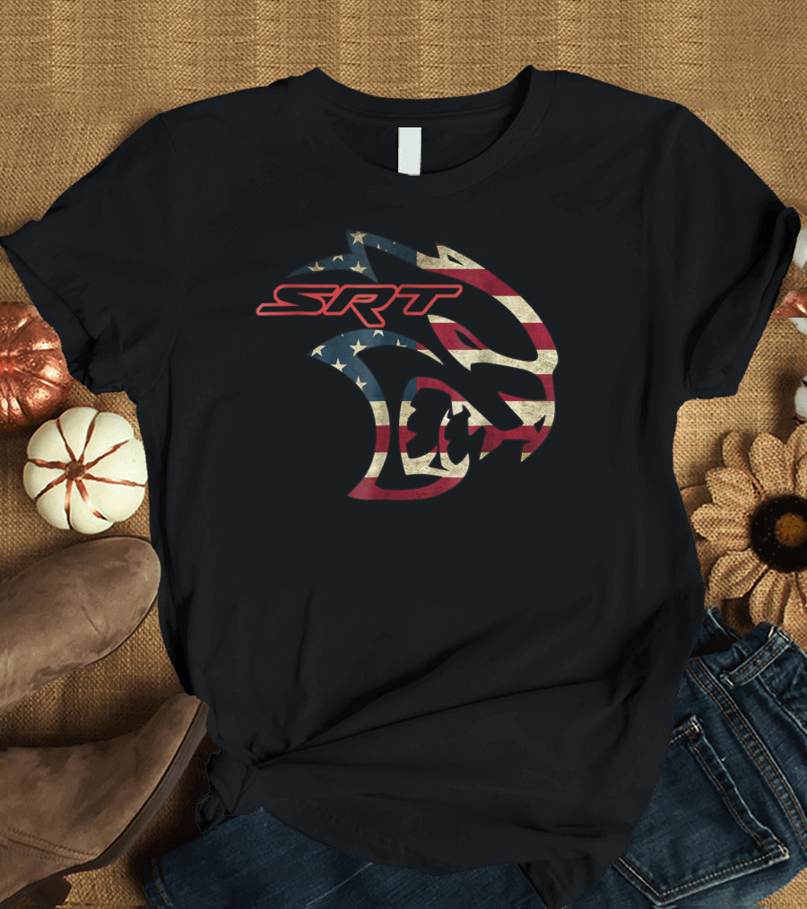 SRT Hellcat Dodge Vintage American Flag T-Shirt