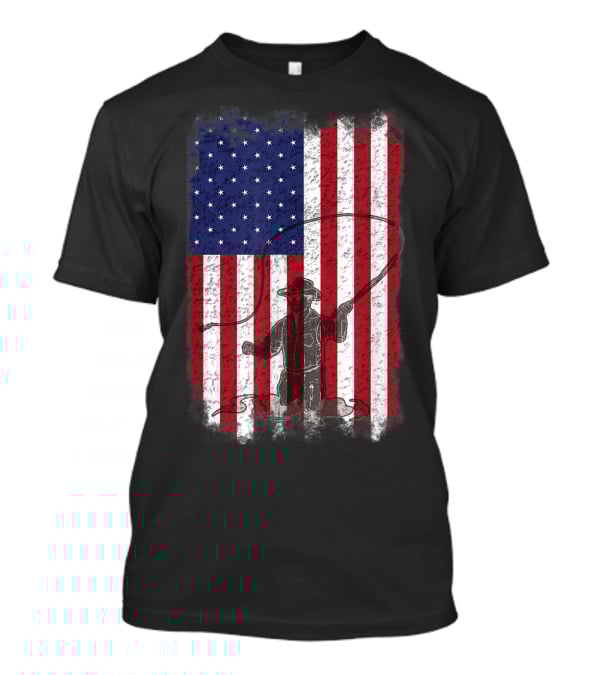 American Flag Fly Fishing Fisherman T-Shirt