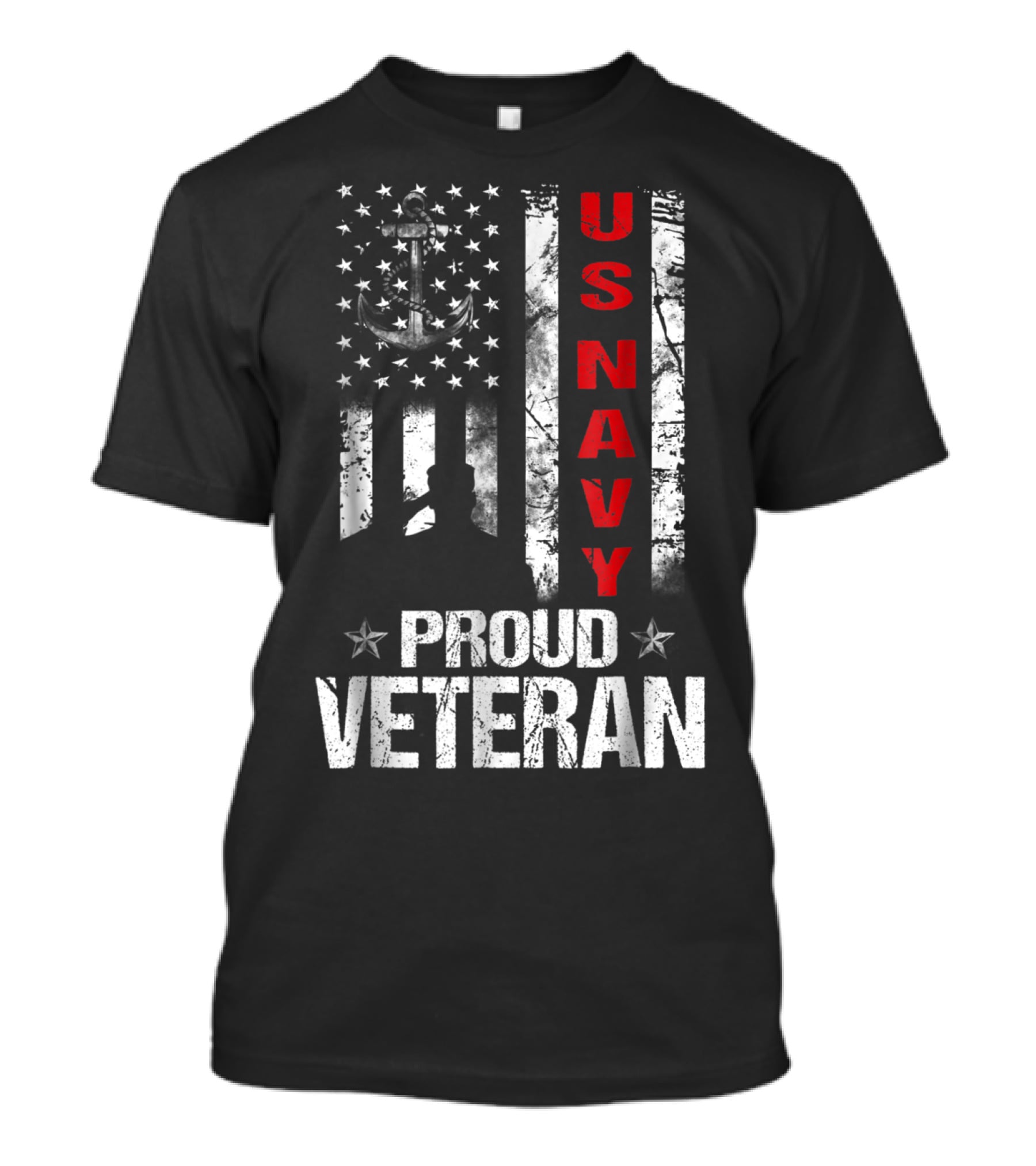 US Navy Anchor Patriotic Proud Veteran Flag T-Shirt