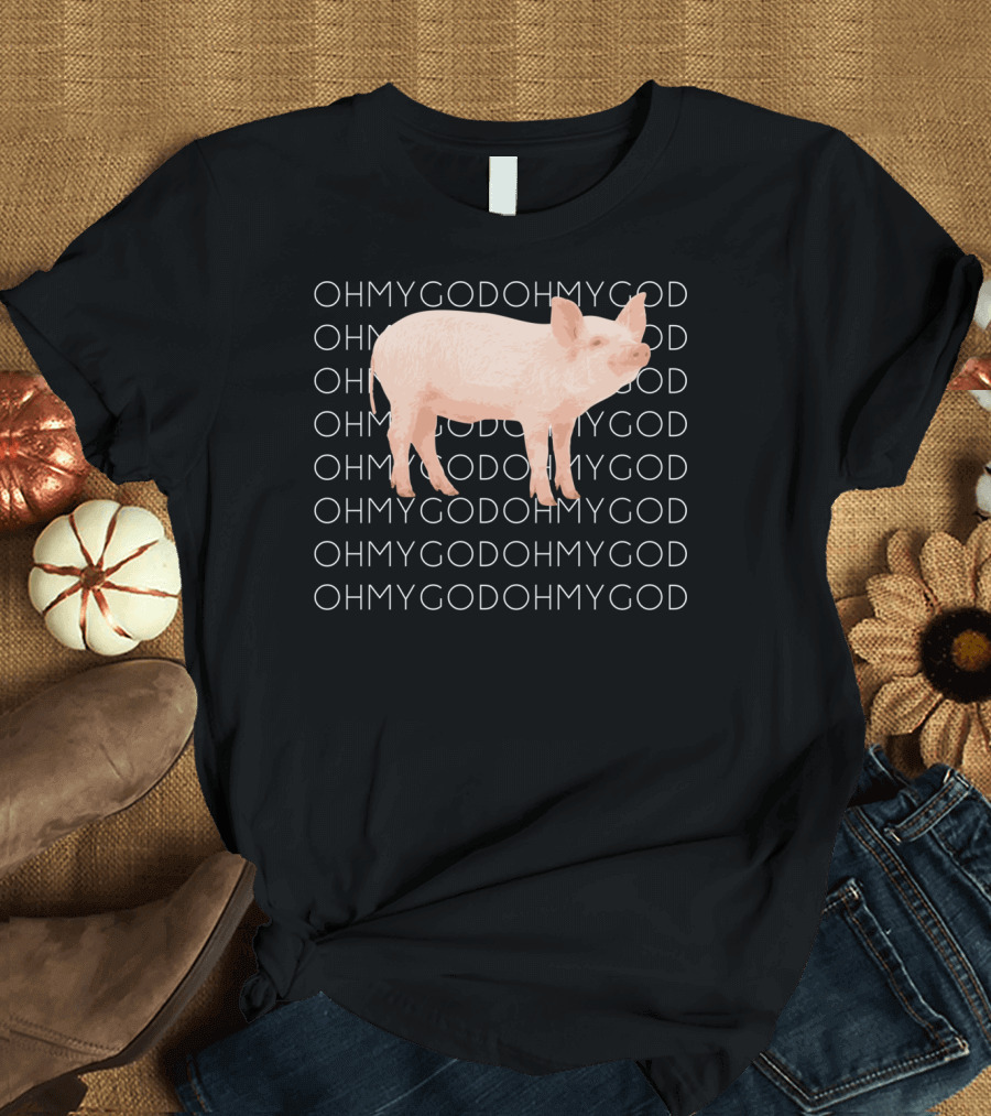 Shane Dawson Oh My God Pig Repeated Text T-Shirt