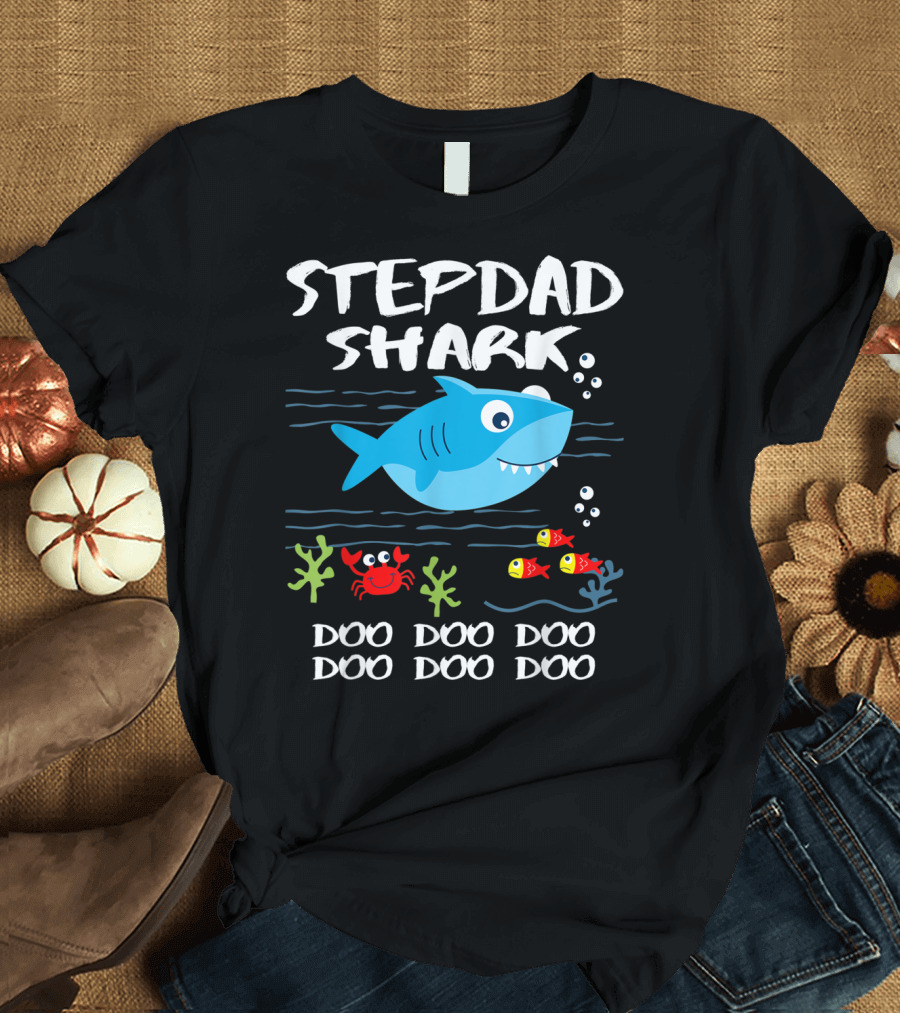 Stepdad Shark Doo Doo Doo Baby Shark Inspired T-Shirt