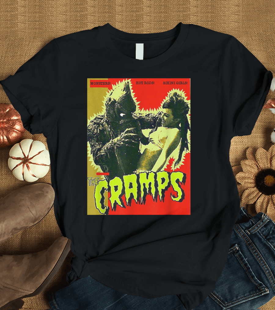 The Cramps Monsters Hot Rods Bikini Girls Punk Rock Band T-Shirt