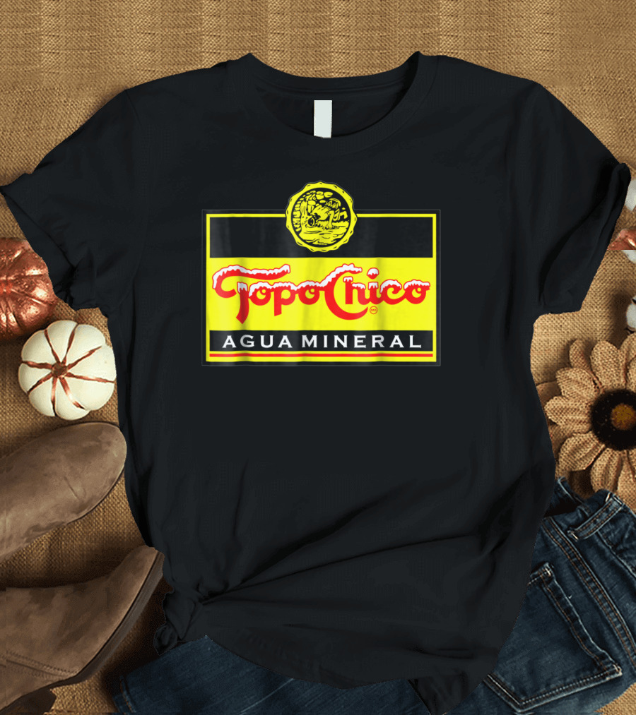 Topo Chico Agua Mineral Logo With Yellow T-Shirt