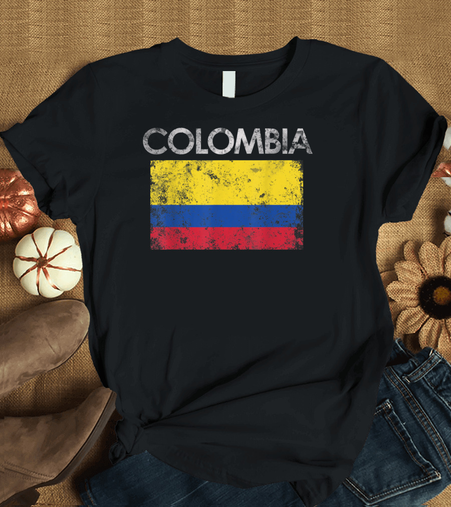 Colombia Flag Vintage Colombian Pride T-Shirt