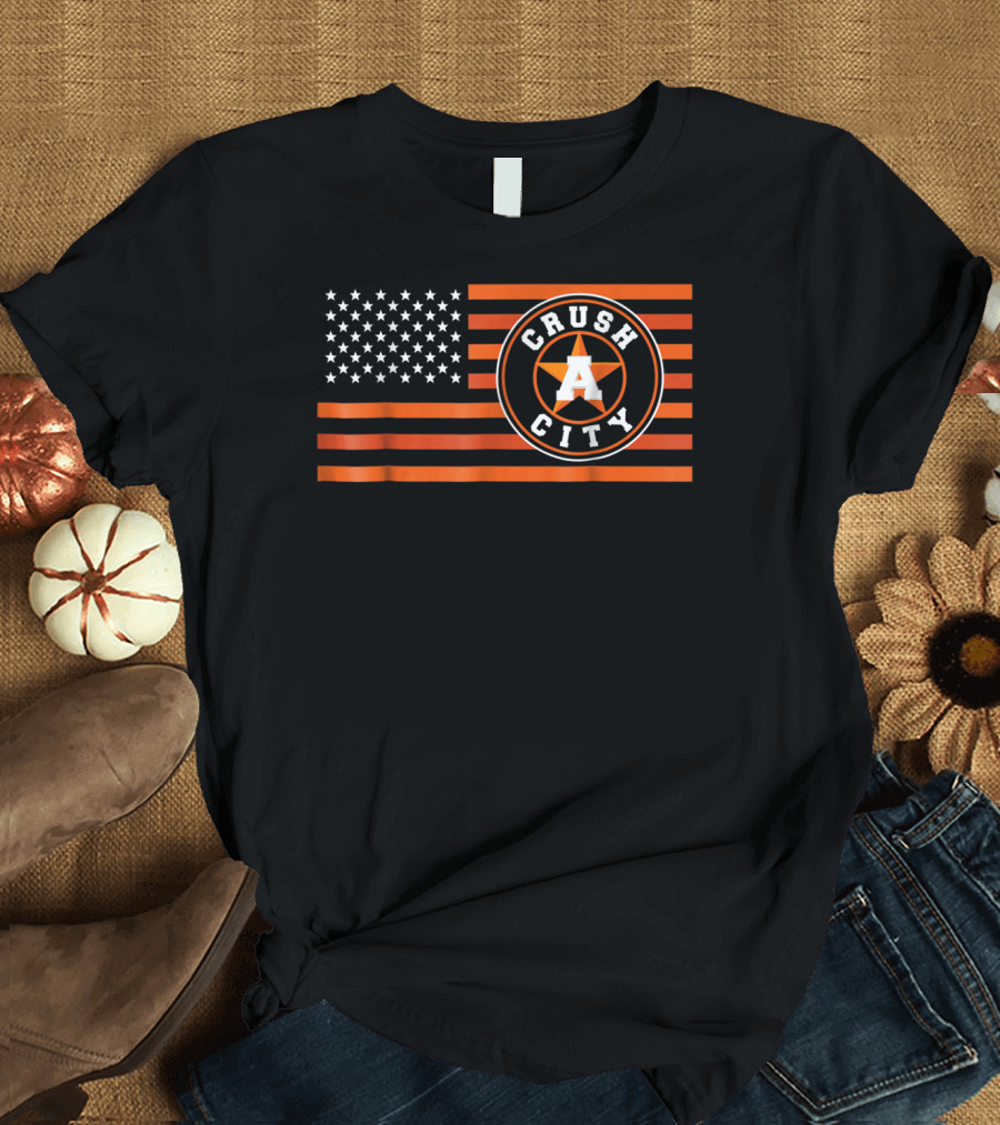 Houston Crush City Baseball Flag H Town Novelty T-Shirt