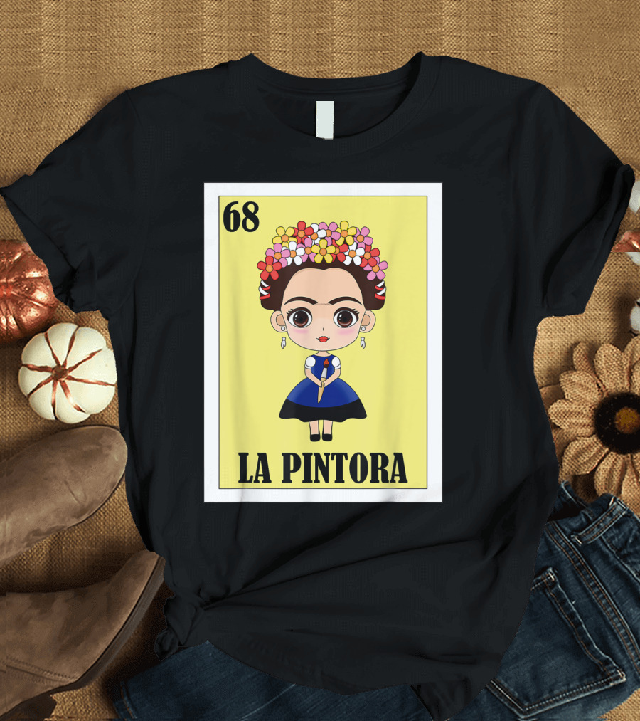 Loteria 68 La Pintora Mexican Graphic Icon T-Shirt
