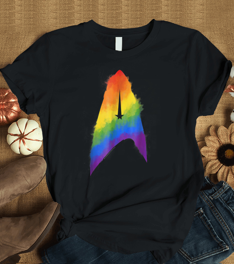 Star Trek Discovery Insignia Rainbow Paint Splash T-Shirt