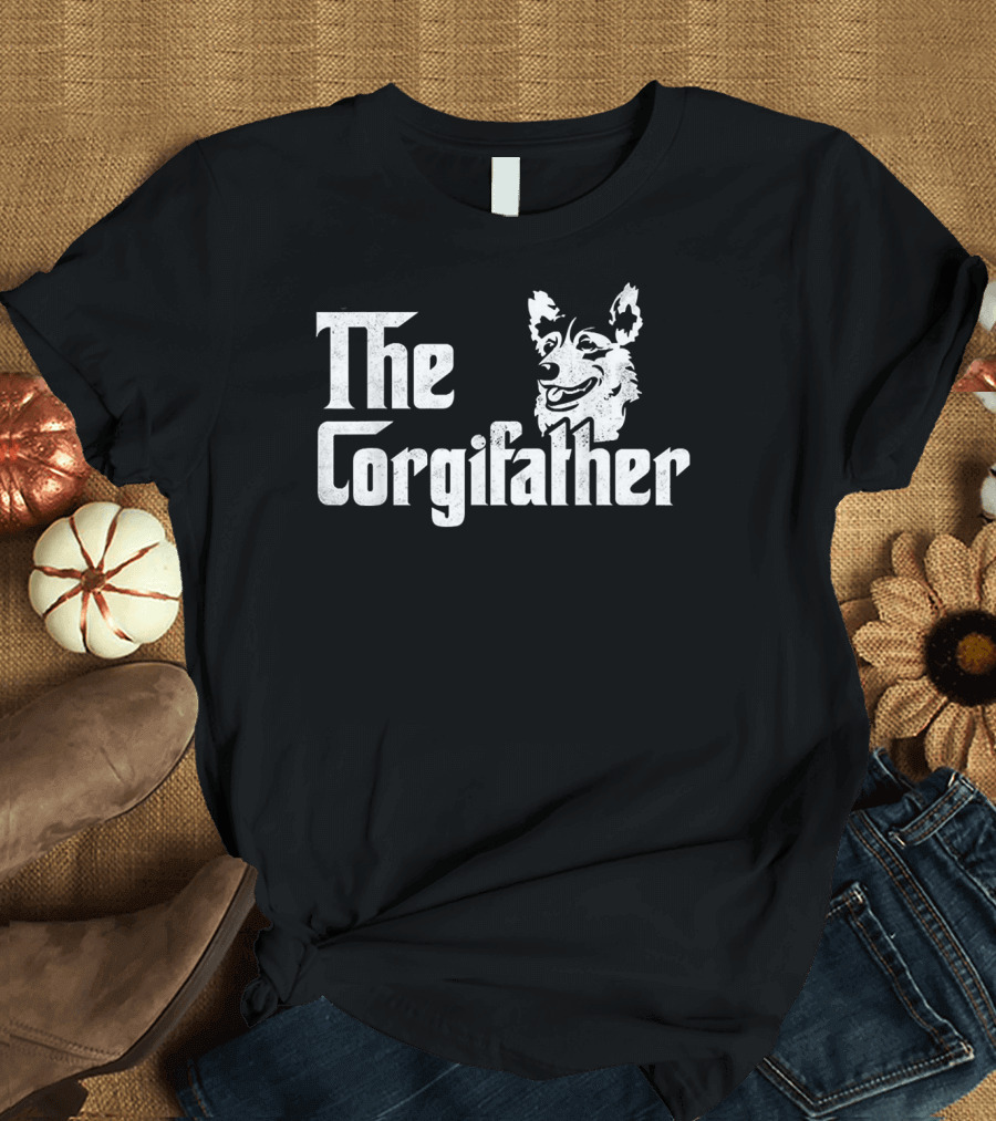 The Dogfather Corgi Dad Iconic T-Shirt