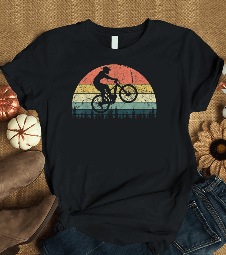 Retro Mountain Bike Enduro Sunset T-Shirt