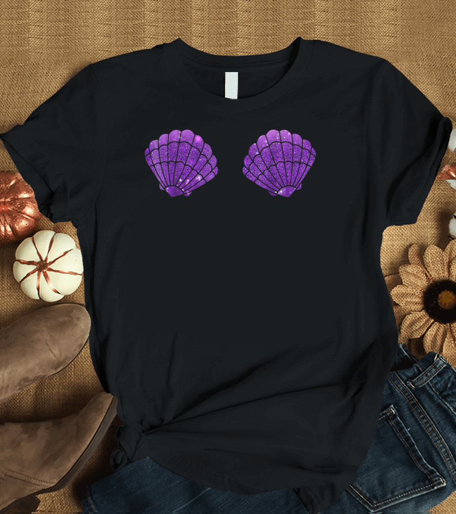 Mermaid Festival Seashell Bra Party Purple Shell Top T-Shirt