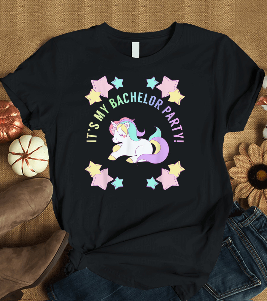 IT'S MY BACHELOR PARTY Unicorn and Stars T-Shirt
