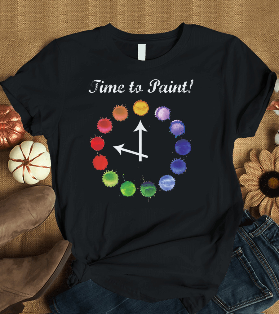 Time to Paint Colorful Clock Palette T-Shirt