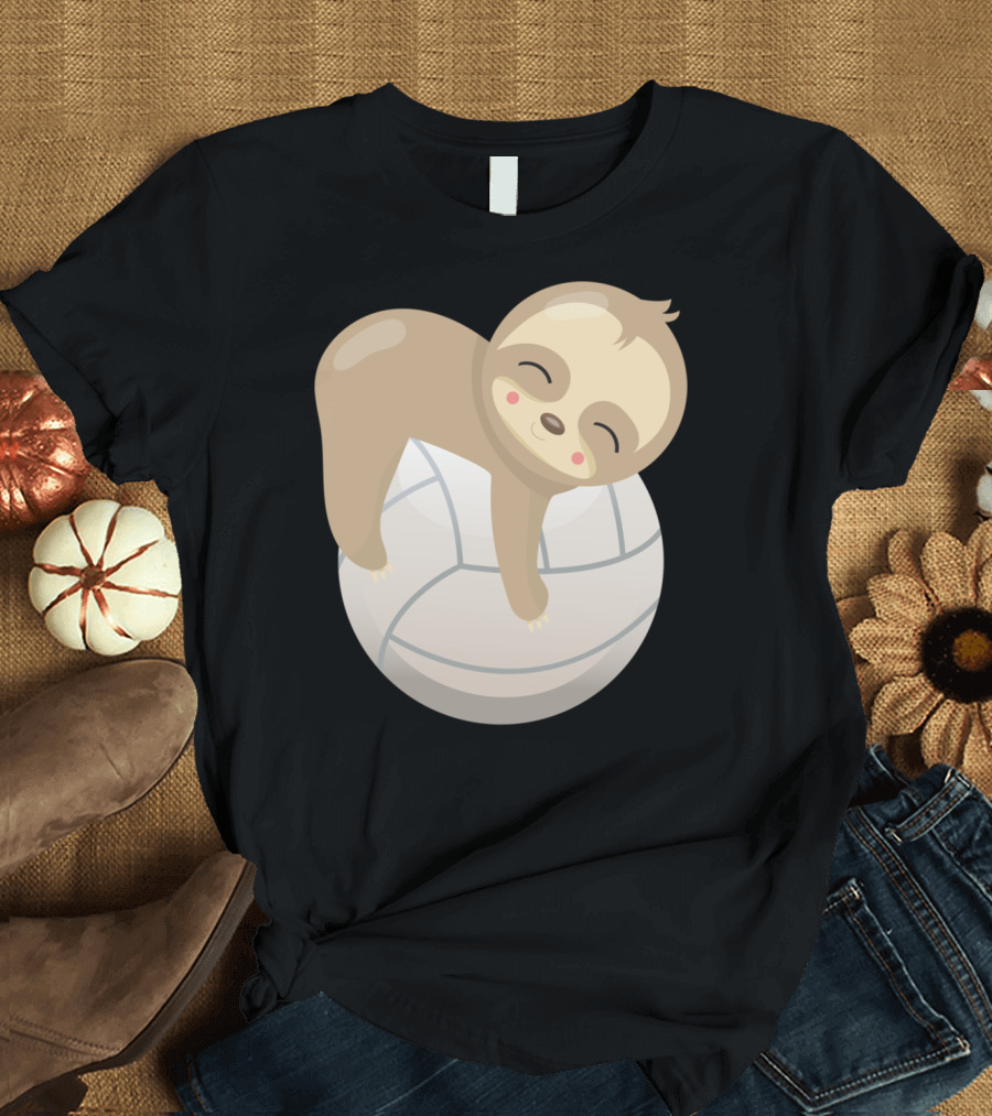Sloth Volleyball Animal Love Cute Sleeping Baby T-Shirt