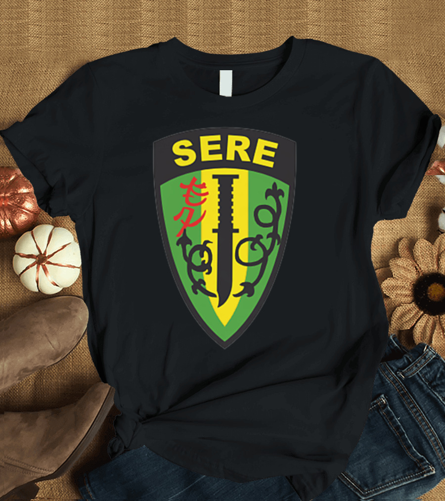 SERE Survival Evasion Resistance and Escape Military Patch with Dagger Emblem T-Shirt