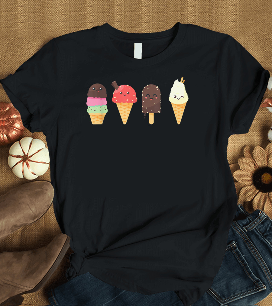 Ice Cream Lover for Summer Kawaii Cone Collection T-Shirt