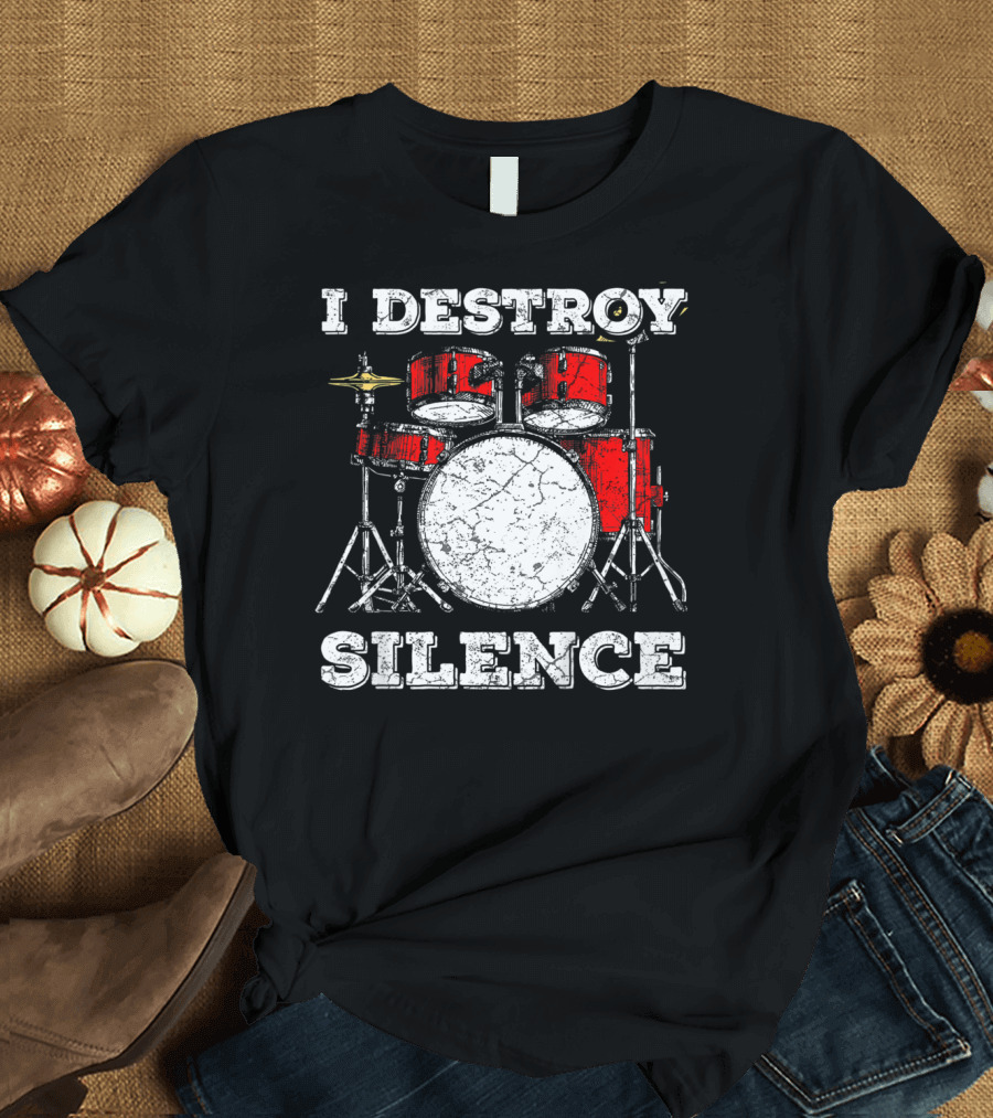 I Destroy Silence Kids Drum Kit T-Shirt