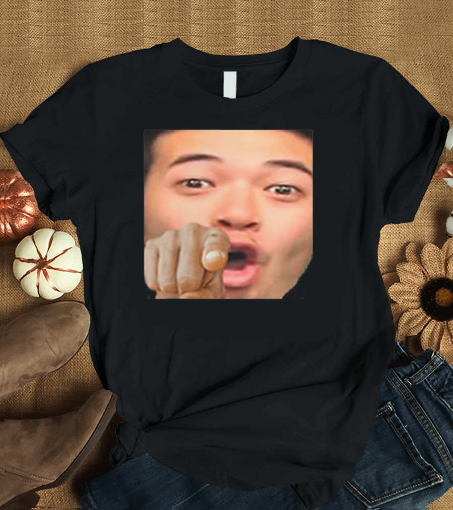 Pogyou Corner Emote Pointing Face Twitch Reaction T-Shirt