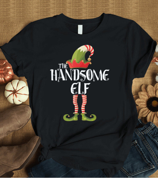 T-Shirt: The Handsome Elf Striped Hat and Shoes T-Shirt The Handsome Elf Striped Hat and Shoes T-Shirt