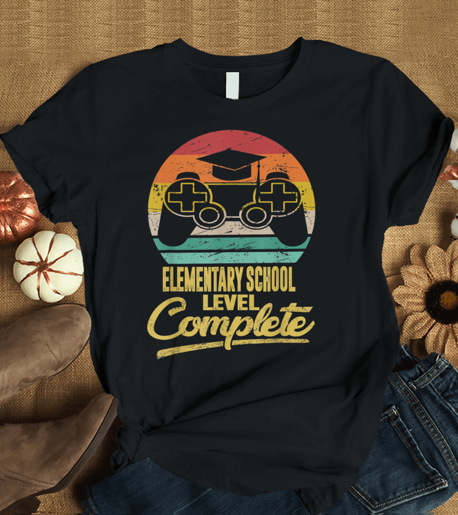 Elementary School Level Complete Last Day of School Gaming Graduation T-Shirt