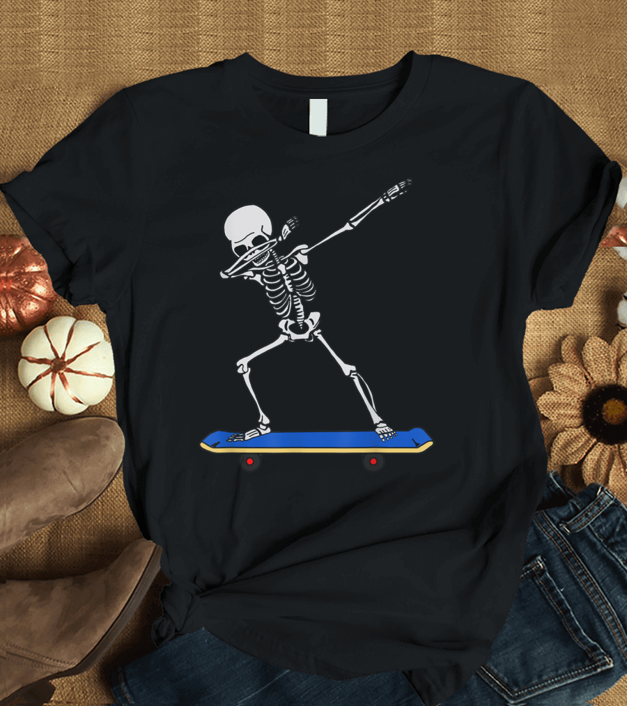 Skeleton DAB Skateboard Idea for Skateboarding T-Shirt