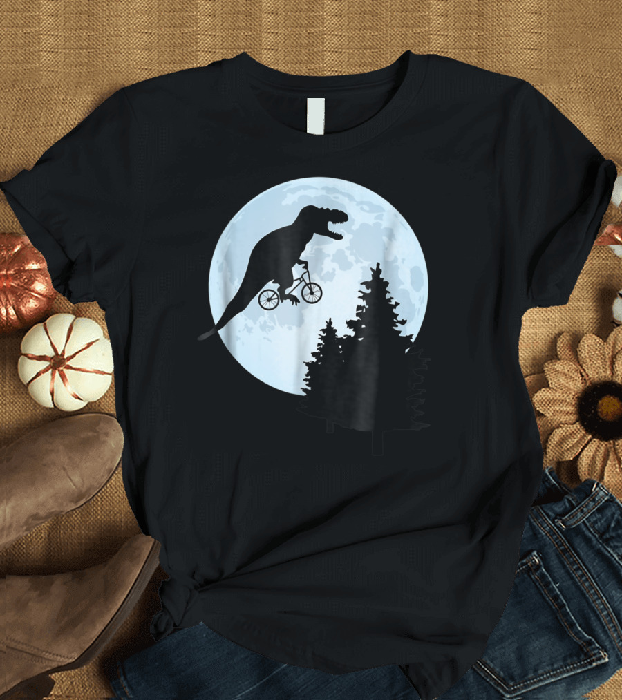 T Rex Bicycle Moon Ride for Funny Rex Lovers T-Shirt