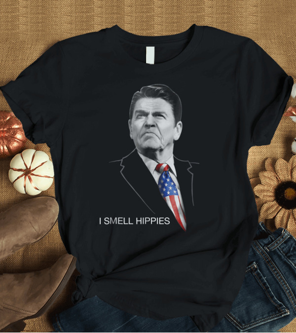 T-Shirt: Ronald Reagan I Smell Hippies Patriotic Conservative T-Shirt Ronald Reagan I Smell Hippies Patriotic Conservative T-Shirt
