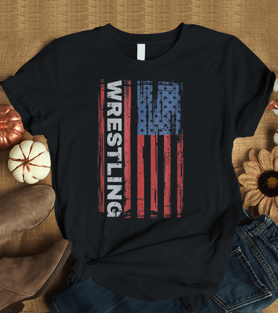 Wrestling USA Flag T-Shirt